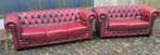 Chesterfield 3+2 Zits Bankstel Rood - Gratis Bezorging!, Huis en Inrichting, Banken | Bankstellen, Gebruikt, Klassiek, Onbekend