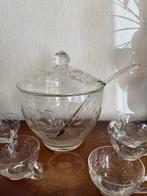 Glazen Bowl Set met Lepel en Glazen, Ophalen