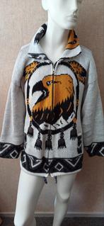 Vintage Alpaca Wollen heren vest Adelaar made in Ecuador XXL, Verzenden, Zo goed als nieuw, Overige maten, Grijs