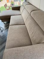 Bank met lounge, Huis en Inrichting, Banken | Sofa's en Chaises Longues, Ophalen, Gebruikt, Driepersoons, Stof