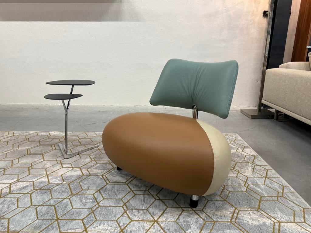 Nieuw Leolux Pallone Fauteuil leer camel blauw design stoel, Leolux, Nieuw, Ophalen of Verzenden, 50 tot 75 cm