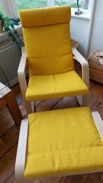Gele Relaxstoel met Voetenbank, Huis en Inrichting, Ophalen, 75 tot 100 cm, Zo goed als nieuw, 50 tot 75 cm