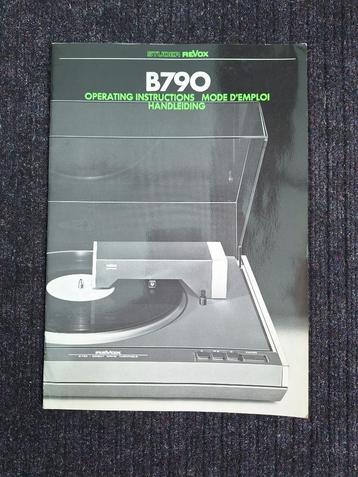Origineel manual platenspeler Revox B790. beschikbaar voor biedingen