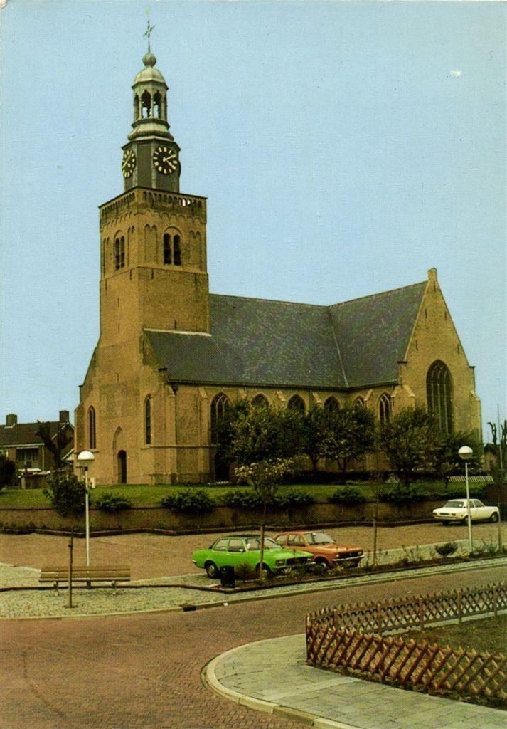 Streefkerk, N.H. Kerk - auto - ongelopen, Verzamelen, Ansichtkaarten | Nederland, Ongelopen, Noord-Brabant, Voor 1920, Ophalen of Verzenden