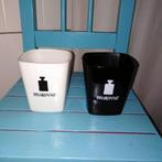 Disaronno kubus glazen in de kleuren zwart en wit set van 2, Ophalen, Glas of Glazen, Gebruikt, Glas