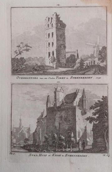 169-170 / Oude Toren , stadhuis , Kerk Steenbergen Gravure beschikbaar voor biedingen