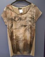 Taifun shirt grijs / ecru / bruin print gaas mt 40-42 41753, Maat 38/40 (M), Taifun, ., Ophalen of Verzenden