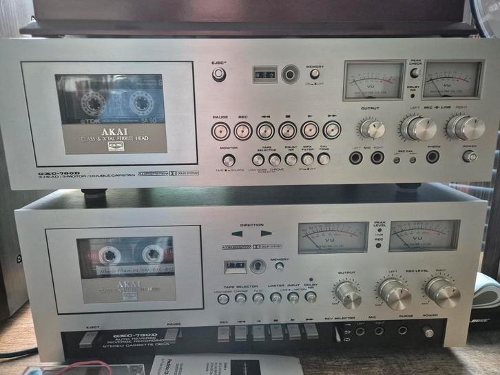 Akai GXC-760D cassettedeck in mint staat., Audio, Tv en Foto, Cassettedecks, Akai, Auto-reverse, Ophalen of Verzenden