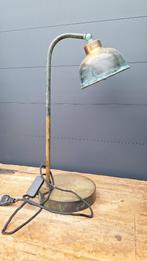 Koperen lamp met verstelbare kap 49 cm h., Antiek en Kunst, Antiek | Lampen, Ophalen of Verzenden