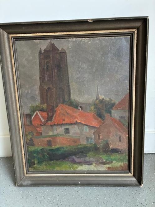 Schilderij van kerk Oirschot te koop, Antiek en Kunst, Kunst | Schilderijen | Klassiek, Ophalen