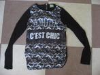 zwarte satijn longsleeve, C est chic, Coolcat, mt 158, Coolcat, Zo goed als nieuw, Shirt of Longsleeve, Verzenden