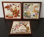 Vintage 3 tegels Moeders voor moeders Winter Herfst Zomer, Antiek en Kunst, Ophalen of Verzenden