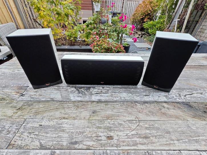 Klipsch RB 51 en centerspeaker., Audio, Tv en Foto, Luidsprekers, Zo goed als nieuw, Center speaker, 60 tot 120 watt, Overige merken