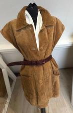 Vintage suede gilet leather 38/42, Ophalen of Verzenden, Zo goed als nieuw, Maat 42/44 (L), Zwart