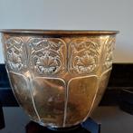 Antieke koperen bloempot Jugendstil Art Nouveau, Antiek en Kunst, Antiek | Koper en Brons, Ophalen of Verzenden, Koper