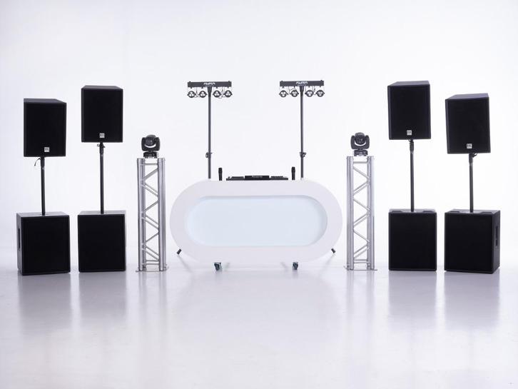 Te huur: complete audio en licht drive-in show! Tot ~350 man, Audio, Tv en Foto, Stereo-sets, Zo goed als nieuw, Speakers, Overige merken