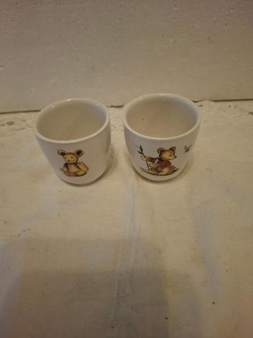 Old Foley Staffordshire England - 2 eierdopjes met beren  beschikbaar voor biedingen