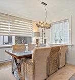 6 Croco Print Eetkamerstoelen Beige, Ophalen, Gebruikt, Modern, 6 tot 8 stoelen