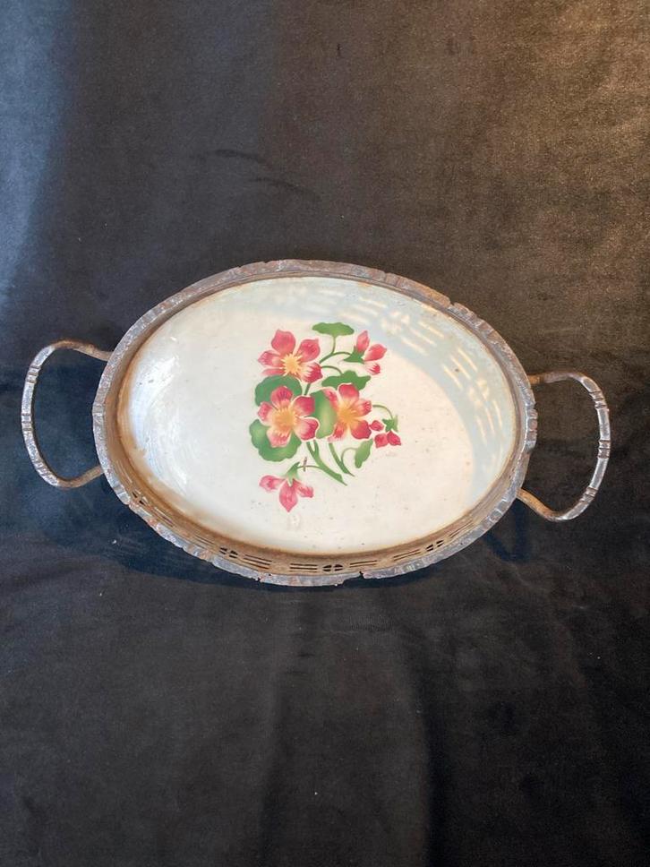 Vintage dienblaadje porselein Tsjechie, Antiek en Kunst, Antiek | Schalen, Ophalen of Verzenden