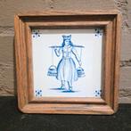 Delfts Blauw Tegeltableau met Houten Lijst, Antiek en Kunst, Antiek | Wandborden en Tegels, Ophalen of Verzenden