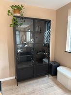 Vitrine kast zwart, Huis en Inrichting, Kasten | Vitrinekasten, Ophalen, 100 tot 150 cm, Zo goed als nieuw, 150 tot 200 cm