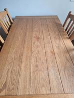Blank eiken antieke eettafel + stoelen, Ophalen, Gebruikt