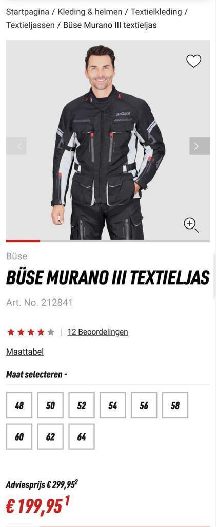 Büse textiel motorpak allweather maat 50 (M/L), Motoren, Kleding | Motorkleding, Tweedehands, Ophalen of Verzenden