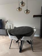 Eettafel zwart ovaal 180cm acacia hout modern hotelchique, Huis en Inrichting, Tafels | Eettafels, Ophalen, Zo goed als nieuw
