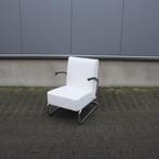 Gispen 405 | Wit Leer | Dutch Originals, Huis en Inrichting, Fauteuils, Ophalen, Gebruikt, Minder dan 75 cm, Metaal