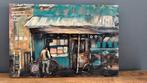 Wanddecoratie Metaal 3D - 'Frans Café', Antiek en Kunst, Kunst | Schilderijen | Abstract, Ophalen of Verzenden
