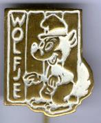 Wolfje wit op koper stripfiguur speldje ( S_080 ), Verzamelen, Speldjes, Pins en Buttons, Verzenden, Nieuw, Figuurtje, Speldje of Pin