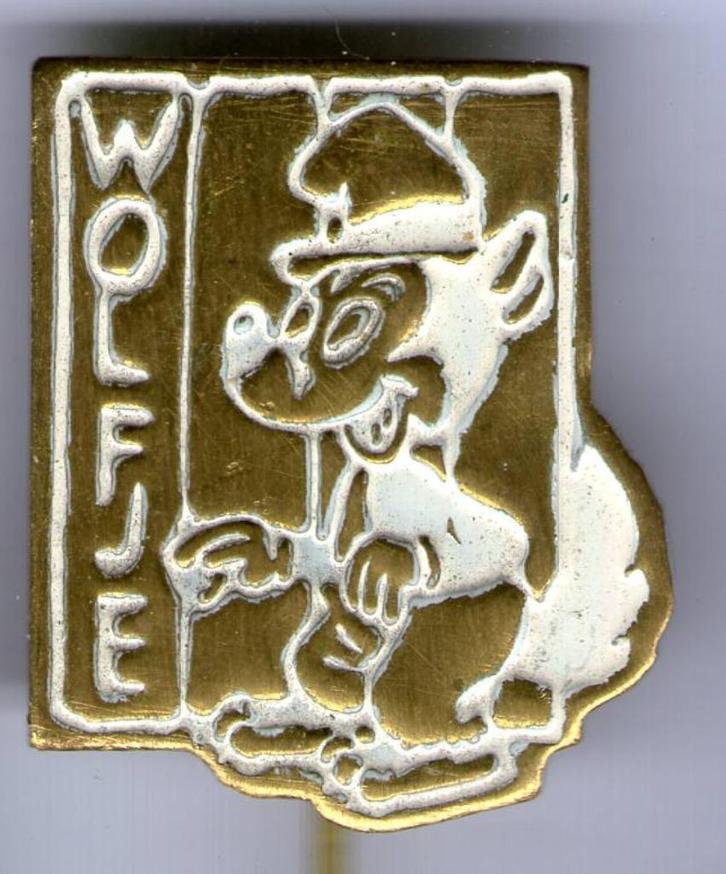 Wolfje wit op koper stripfiguur speldje ( S_080 ), Verzamelen, Speldjes, Pins en Buttons, Nieuw, Speldje of Pin, Figuurtje, Verzenden