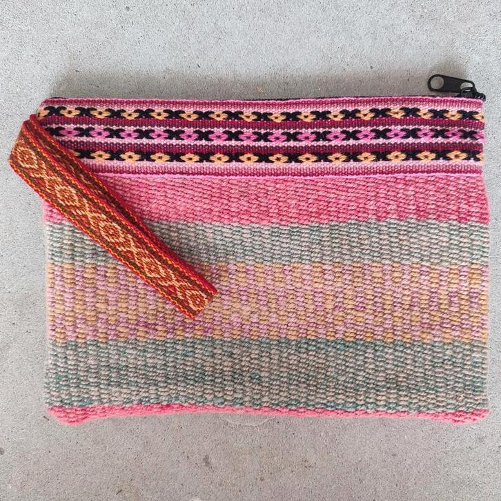 clutch, etui, gewoven, wol, handgemaakt, kleurrijk, Sieraden, Tassen en Uiterlijk, Toilettassen, Nieuw, Meisje, Overige kleuren