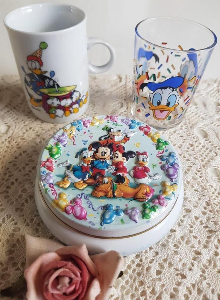 Donald Duck /Disney blikje, Verzamelen, Disney, Gebruikt, Servies, Donald Duck, Ophalen of Verzenden