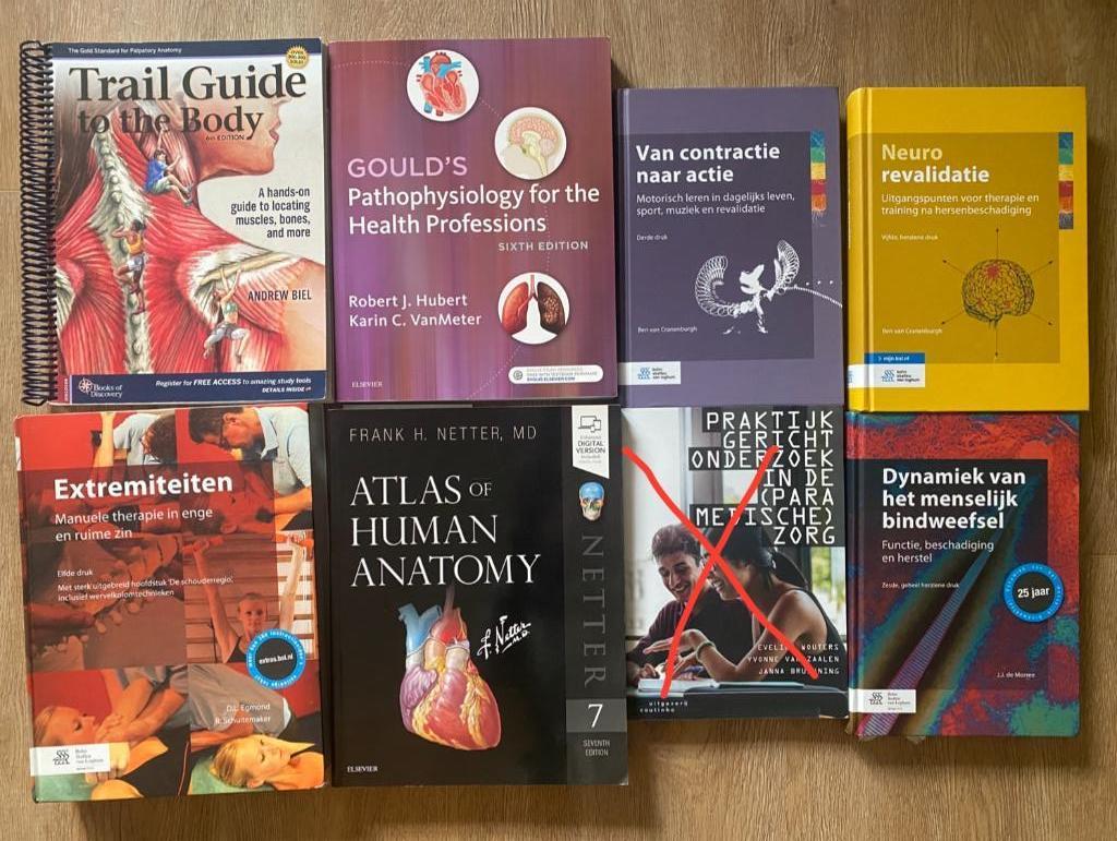 20 fysiotherapie boeken, Ophalen of Verzenden, Zo goed als nieuw, Overige niveaus