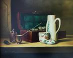 Bob Elgas (1920-2010) - Stilleven met Goudse pijp, Antiek en Kunst, Kunst | Schilderijen | Klassiek, Ophalen of Verzenden
