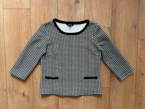 Antea mooie zwart witte top met pied de poule motief maat 40, Kleding | Dames, Tops, Gedragen, Maat 38/40 (M), Zwart, Korte mouw