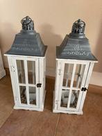 2 Lantaarns voor binnen/ buiten, Ophalen, 50 tot 75 cm, Wit, Zo goed als nieuw