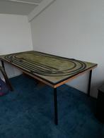 Treintafel met rails - 220x108 cm, Hobby en Vrije tijd, Modeltreinen | H0, Overige merken, Gebruikt, Gelijkstroom of Wisselstroom
