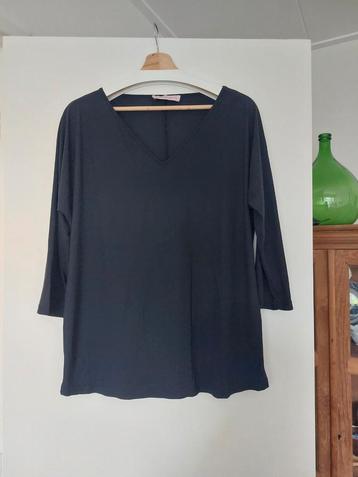 Studio Anneloes travelstof top, v-hals, zwart, 3/4 mouw, L beschikbaar voor biedingen