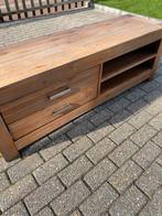 Teak houten tvmeubel tv kast, bijna gratis., Ophalen, Gebruikt, 100 tot 150 cm, Teakhout