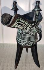 Chinees bronzen ritueel wijnvat met inscriptie, Antiek en Kunst, Ophalen, Brons