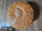 Leren poef uit Marokko marrakech boho bohemian ibiza, Rond, Minder dan 50 cm, Ophalen of Verzenden, Zo goed als nieuw