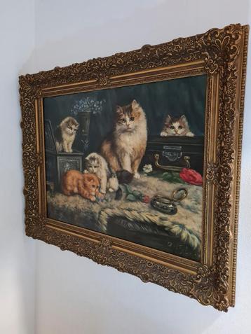 Poezen schilderij  beschikbaar voor biedingen