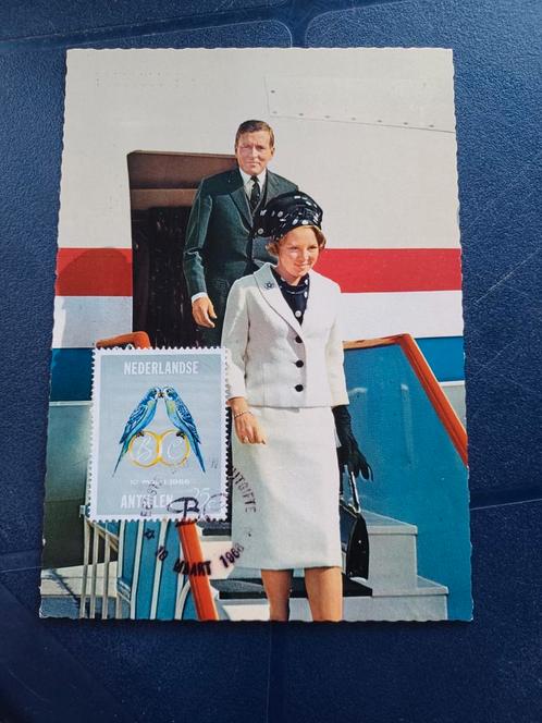 Vliegbasis Leeuwarden  Beatrix en Claus Ned. Antillen 1966, Verzamelen, Ansichtkaarten | Buitenland, Buiten Europa, 1960 tot 1980