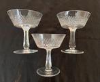 3 antieke kristallen champagne coupes glazen, Antiek en Kunst, Antiek | Glas en Kristal, Ophalen of Verzenden