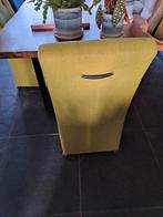 8 kleurrijke stoelen van stof.Okergeel paars groen en blauw, Ophalen, Gebruikt