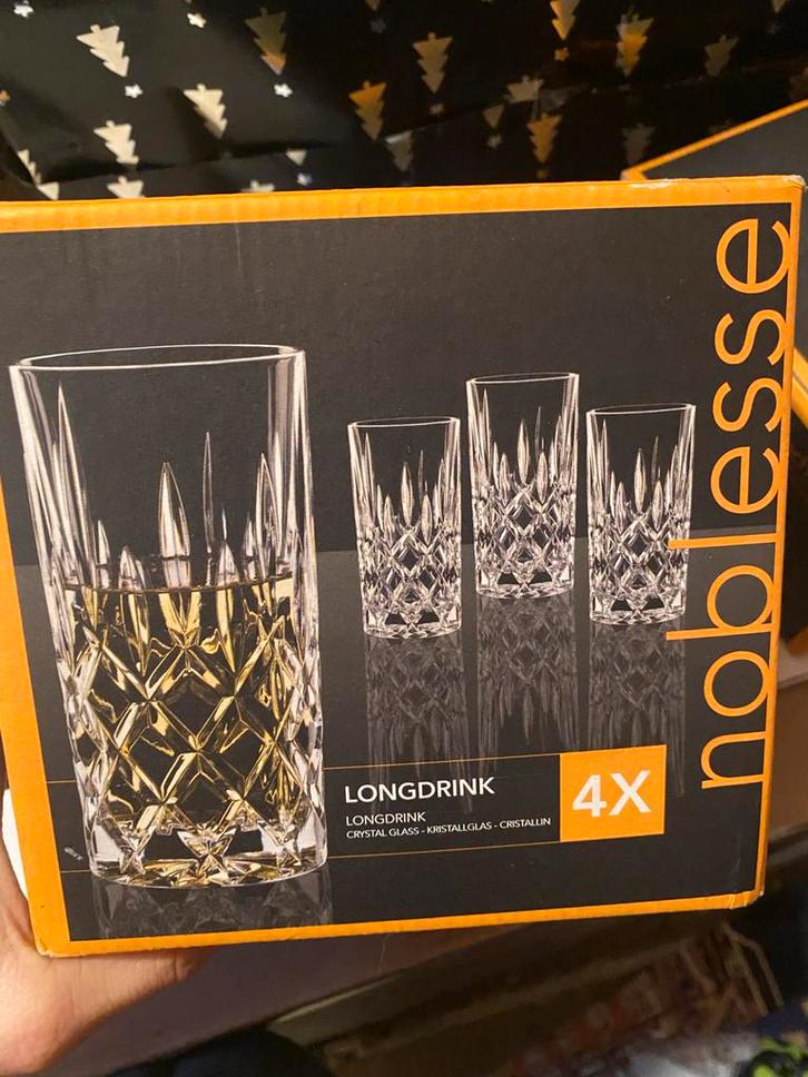 Nachtmann Noblesse kristalglas Longdrinkglazen  - 4 stuks, Huis en Inrichting, Keuken | Servies, Nieuw, Glas of Glazen, Overige stijlen