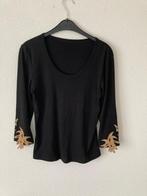 Zeer mooi/chique shirt met stukjes suede 40, Maat 38/40 (M), Zwart, Ophalen of Verzenden, Zo goed als nieuw