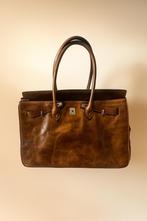 Vintage Bruine Handtas, Ophalen of Verzenden, Gebruikt, Bruin, Handtas